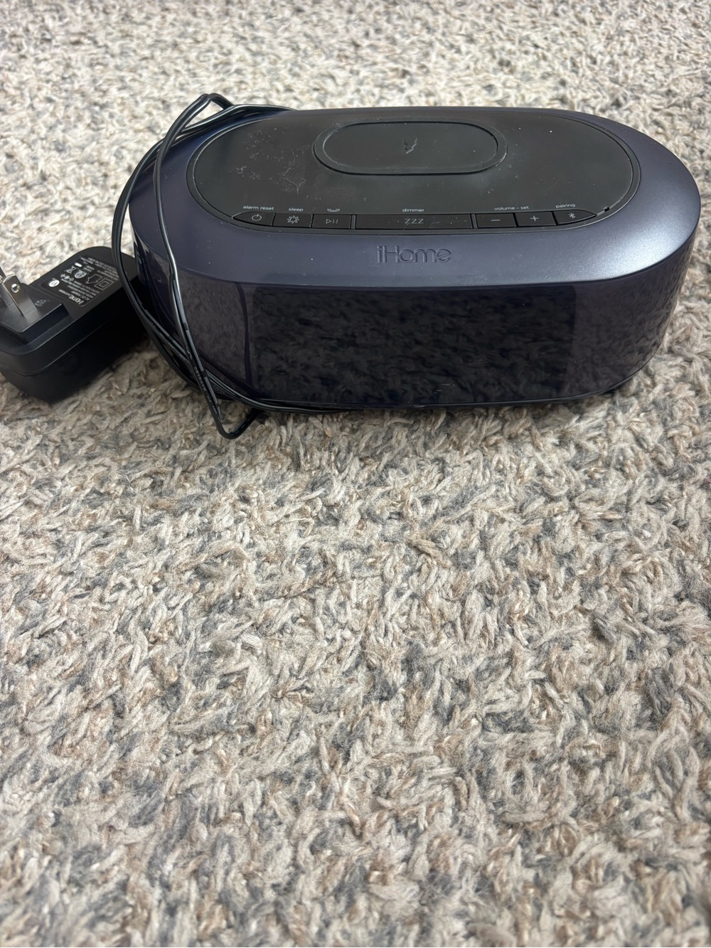 iHome Black Portable Speaker with Wireless Charging Pad